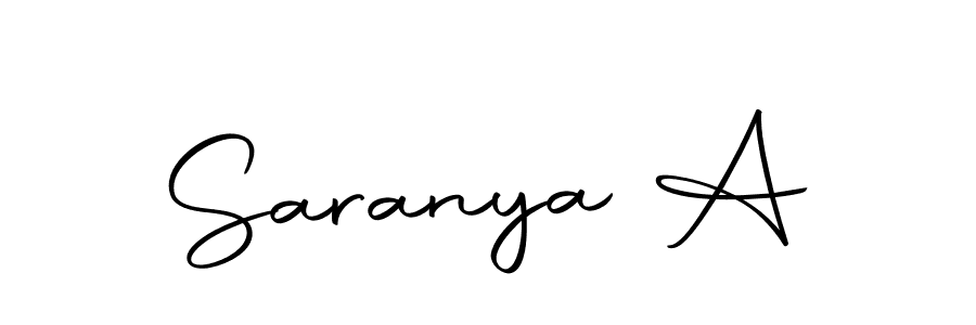 Design your own signature with our free online signature maker. With this signature software, you can create a handwritten (Autography-DOLnW) signature for name Saranya A. Saranya A signature style 10 images and pictures png