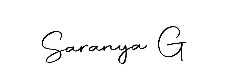 Create a beautiful signature design for name Saranya G. With this signature (Autography-DOLnW) fonts, you can make a handwritten signature for free. Saranya G signature style 10 images and pictures png