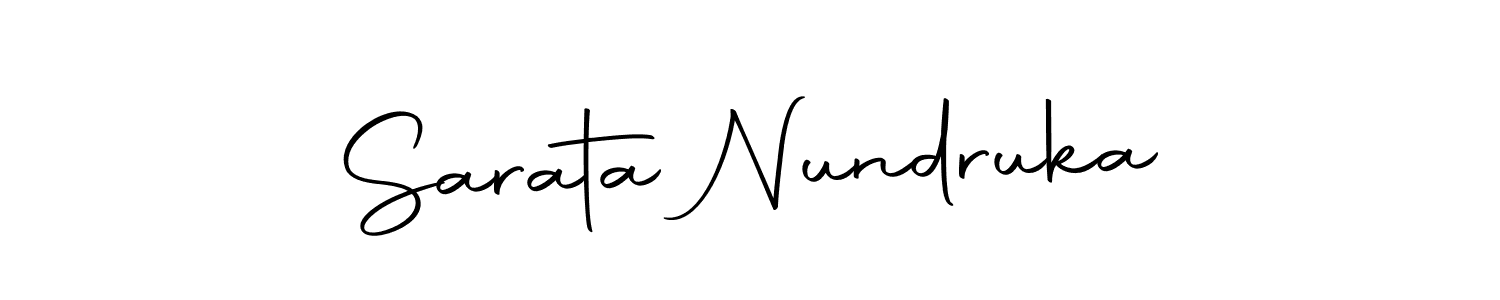 How to make Sarata Nundruka name signature. Use Autography-DOLnW style for creating short signs online. This is the latest handwritten sign. Sarata Nundruka signature style 10 images and pictures png