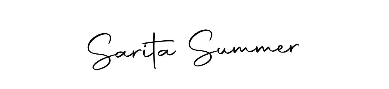 This is the best signature style for the Sarita Summer name. Also you like these signature font (Autography-DOLnW). Mix name signature. Sarita Summer signature style 10 images and pictures png