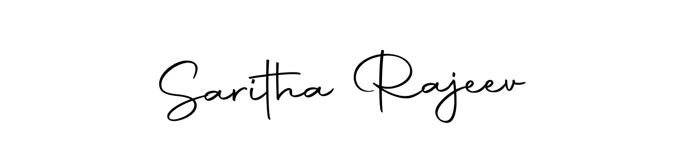 How to make Saritha Rajeev name signature. Use Autography-DOLnW style for creating short signs online. This is the latest handwritten sign. Saritha Rajeev signature style 10 images and pictures png