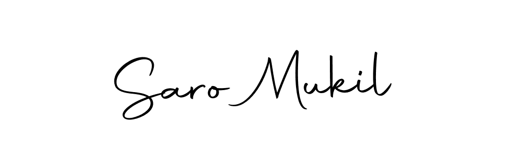 You should practise on your own different ways (Autography-DOLnW) to write your name (Saro Mukil) in signature. don't let someone else do it for you. Saro Mukil signature style 10 images and pictures png