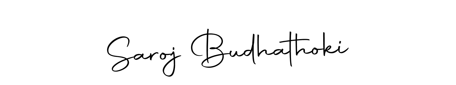 How to make Saroj Budhathoki name signature. Use Autography-DOLnW style for creating short signs online. This is the latest handwritten sign. Saroj Budhathoki signature style 10 images and pictures png