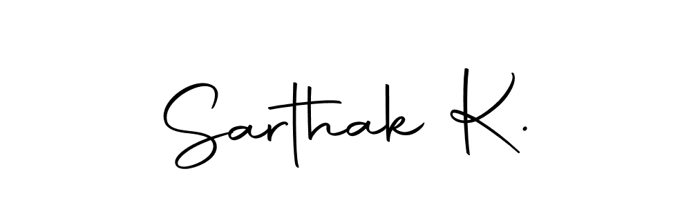 Sarthak K. stylish signature style. Best Handwritten Sign (Autography-DOLnW) for my name. Handwritten Signature Collection Ideas for my name Sarthak K.. Sarthak K. signature style 10 images and pictures png