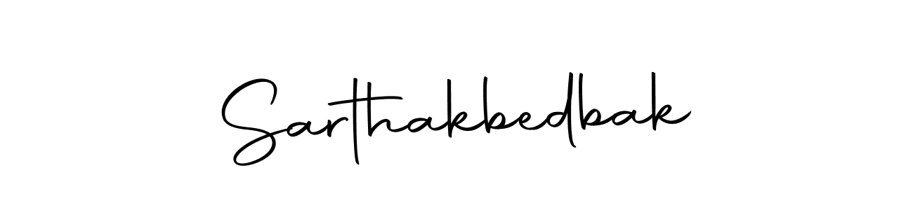 How to make Sarthakbedbak name signature. Use Autography-DOLnW style for creating short signs online. This is the latest handwritten sign. Sarthakbedbak signature style 10 images and pictures png
