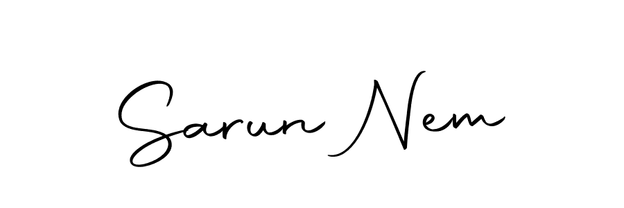 Also You can easily find your signature by using the search form. We will create Sarun Nem name handwritten signature images for you free of cost using Autography-DOLnW sign style. Sarun Nem signature style 10 images and pictures png