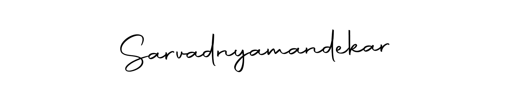 How to make Sarvadnyamandekar name signature. Use Autography-DOLnW style for creating short signs online. This is the latest handwritten sign. Sarvadnyamandekar signature style 10 images and pictures png