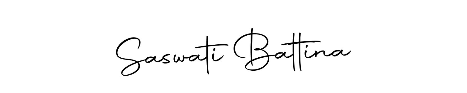 You should practise on your own different ways (Autography-DOLnW) to write your name (Saswati Battina) in signature. don't let someone else do it for you. Saswati Battina signature style 10 images and pictures png