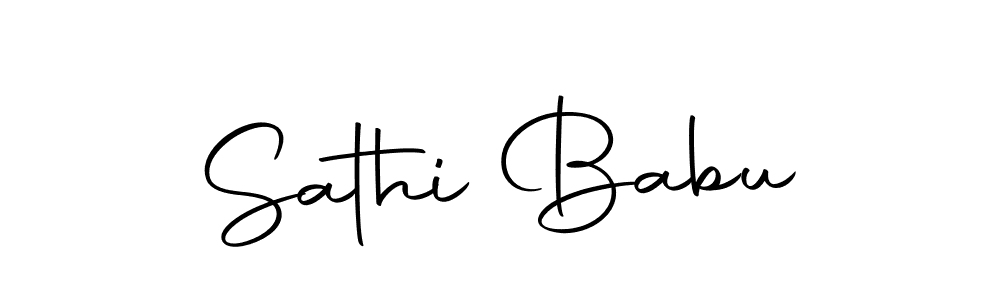 How to make Sathi Babu name signature. Use Autography-DOLnW style for creating short signs online. This is the latest handwritten sign. Sathi Babu signature style 10 images and pictures png