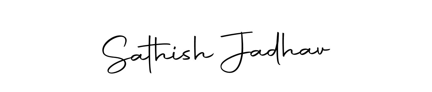 How to make Sathish Jadhav name signature. Use Autography-DOLnW style for creating short signs online. This is the latest handwritten sign. Sathish Jadhav signature style 10 images and pictures png