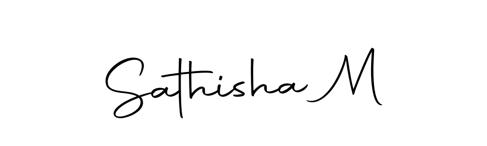Use a signature maker to create a handwritten signature online. With this signature software, you can design (Autography-DOLnW) your own signature for name Sathisha M. Sathisha M signature style 10 images and pictures png