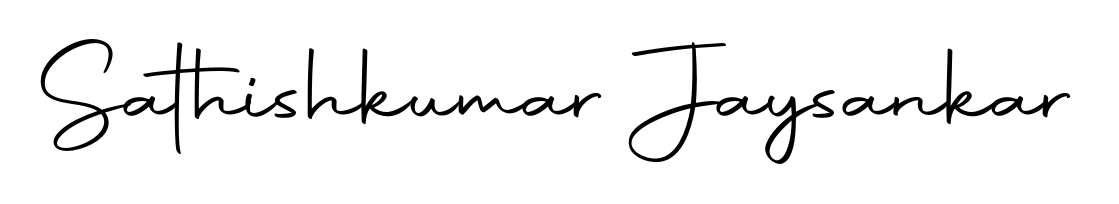 Express your personality with a custom Sathishkumar Jaysankar signature crafted with Autography-DOLnW typography. Free transparent PNG download available. Sathishkumar Jaysankar signature style 10 images and pictures png