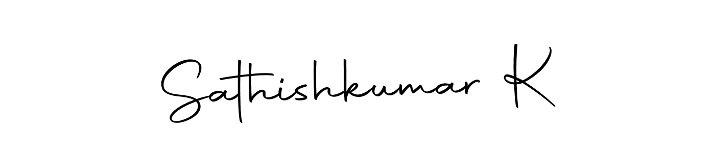 How to make Sathishkumar K name signature. Use Autography-DOLnW style for creating short signs online. This is the latest handwritten sign. Sathishkumar K signature style 10 images and pictures png