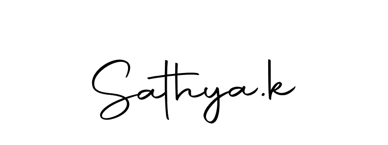 Make a beautiful signature design for name Sathya.k. Use this online signature maker to create a handwritten signature for free. Sathya.k signature style 10 images and pictures png