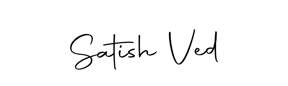 How to make Satish Ved name signature. Use Autography-DOLnW style for creating short signs online. This is the latest handwritten sign. Satish Ved signature style 10 images and pictures png