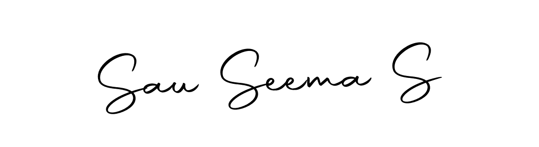 How to make Sau Seema S name signature. Use Autography-DOLnW style for creating short signs online. This is the latest handwritten sign. Sau Seema S signature style 10 images and pictures png
