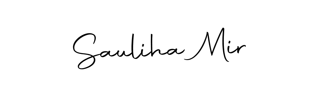 How to make Sauliha Mir name signature. Use Autography-DOLnW style for creating short signs online. This is the latest handwritten sign. Sauliha Mir signature style 10 images and pictures png