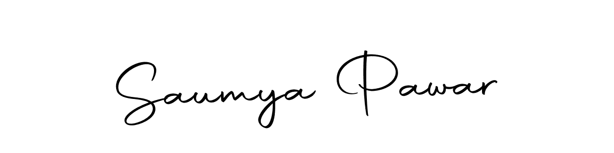 How to make Saumya Pawar name signature. Use Autography-DOLnW style for creating short signs online. This is the latest handwritten sign. Saumya Pawar signature style 10 images and pictures png