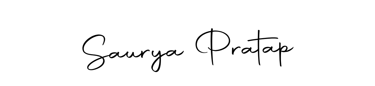 How to make Saurya Pratap name signature. Use Autography-DOLnW style for creating short signs online. This is the latest handwritten sign. Saurya Pratap signature style 10 images and pictures png