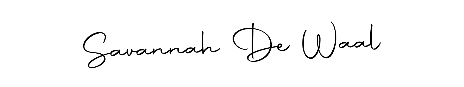 How to make Savannah De Waal name signature. Use Autography-DOLnW style for creating short signs online. This is the latest handwritten sign. Savannah De Waal signature style 10 images and pictures png