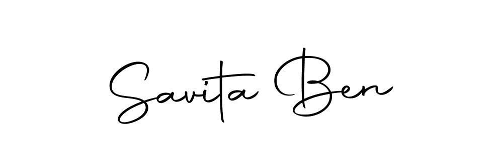 How to make Savita Ben name signature. Use Autography-DOLnW style for creating short signs online. This is the latest handwritten sign. Savita Ben signature style 10 images and pictures png