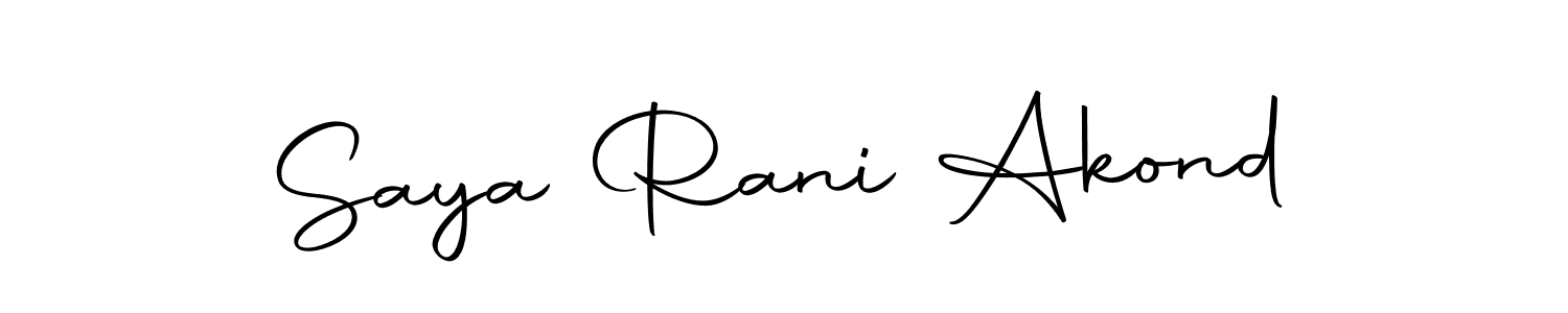 Make a beautiful signature design for name Saya Rani Akond. Use this online signature maker to create a handwritten signature for free. Saya Rani Akond signature style 10 images and pictures png