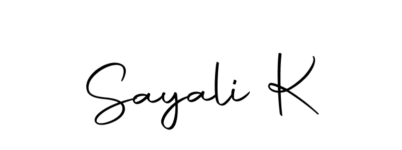 Make a beautiful signature design for name Sayali K. Use this online signature maker to create a handwritten signature for free. Sayali K signature style 10 images and pictures png