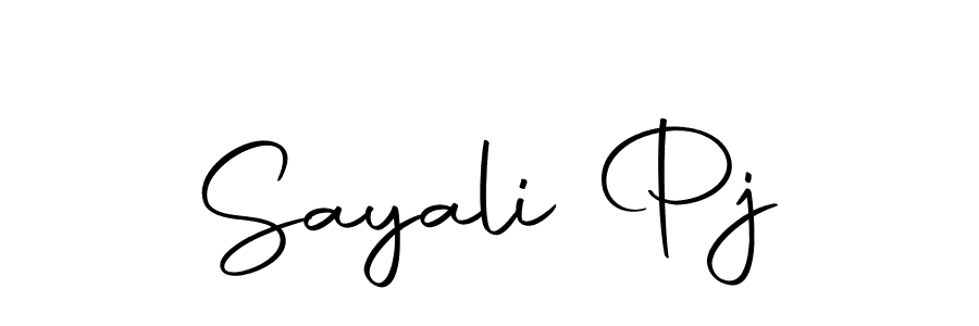 How to make Sayali Pj name signature. Use Autography-DOLnW style for creating short signs online. This is the latest handwritten sign. Sayali Pj signature style 10 images and pictures png