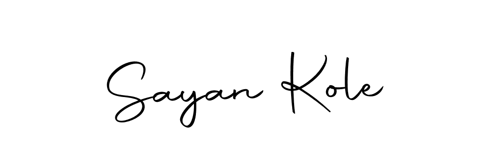 Create a beautiful signature design for name Sayan Kole. With this signature (Autography-DOLnW) fonts, you can make a handwritten signature for free. Sayan Kole signature style 10 images and pictures png