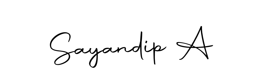 How to make Sayandip A name signature. Use Autography-DOLnW style for creating short signs online. This is the latest handwritten sign. Sayandip A signature style 10 images and pictures png