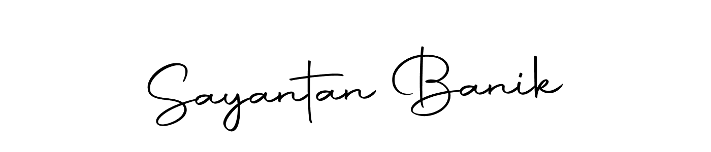 Create a beautiful signature design for name Sayantan Banik. With this signature (Autography-DOLnW) fonts, you can make a handwritten signature for free. Sayantan Banik signature style 10 images and pictures png