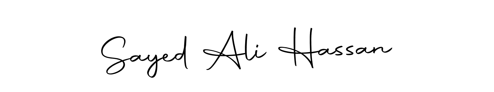 You should practise on your own different ways (Autography-DOLnW) to write your name (Sayed Ali Hassan) in signature. don't let someone else do it for you. Sayed Ali Hassan signature style 10 images and pictures png