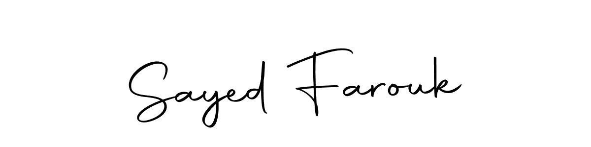 Use a signature maker to create a handwritten signature online. With this signature software, you can design (Autography-DOLnW) your own signature for name Sayed Farouk. Sayed Farouk signature style 10 images and pictures png