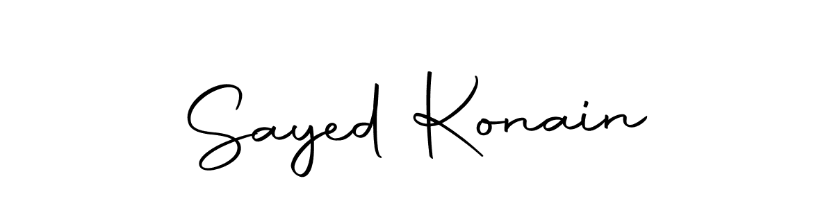 How to make Sayed Konain name signature. Use Autography-DOLnW style for creating short signs online. This is the latest handwritten sign. Sayed Konain signature style 10 images and pictures png