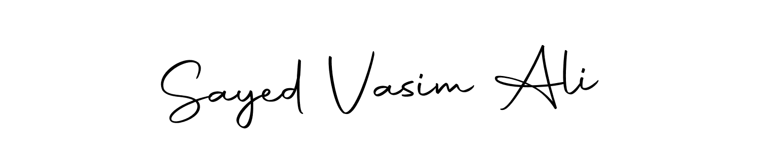 How to make Sayed Vasim Ali name signature. Use Autography-DOLnW style for creating short signs online. This is the latest handwritten sign. Sayed Vasim Ali signature style 10 images and pictures png