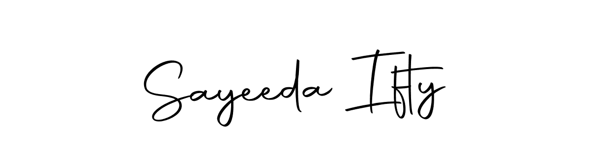 How to make Sayeeda Ifty name signature. Use Autography-DOLnW style for creating short signs online. This is the latest handwritten sign. Sayeeda Ifty signature style 10 images and pictures png