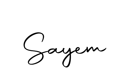 Create a beautiful signature design for name Sayem. With this signature (Autography-DOLnW) fonts, you can make a handwritten signature for free. Sayem signature style 10 images and pictures png