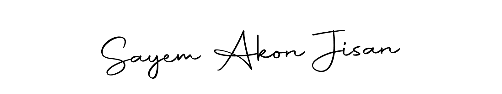 Design your own signature with our free online signature maker. With this signature software, you can create a handwritten (Autography-DOLnW) signature for name Sayem Akon Jisan. Sayem Akon Jisan signature style 10 images and pictures png