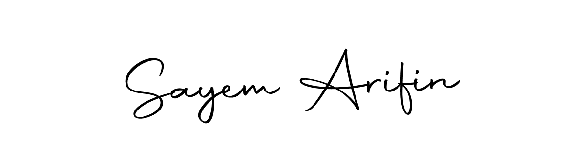 You should practise on your own different ways (Autography-DOLnW) to write your name (Sayem Arifin) in signature. don't let someone else do it for you. Sayem Arifin signature style 10 images and pictures png