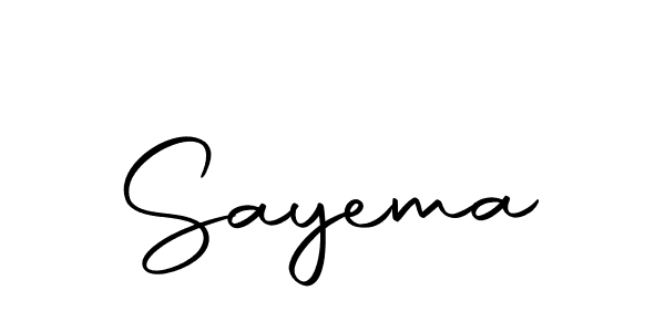 Use a signature maker to create a handwritten signature online. With this signature software, you can design (Autography-DOLnW) your own signature for name Sayema. Sayema signature style 10 images and pictures png