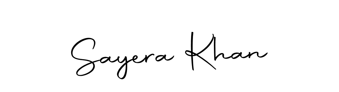 Design your own signature with our free online signature maker. With this signature software, you can create a handwritten (Autography-DOLnW) signature for name Sayera Khan. Sayera Khan signature style 10 images and pictures png