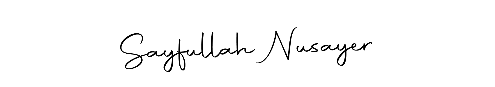 The best way (Autography-DOLnW) to make a short signature is to pick only two or three words in your name. The name Sayfullah Nusayer include a total of six letters. For converting this name. Sayfullah Nusayer signature style 10 images and pictures png