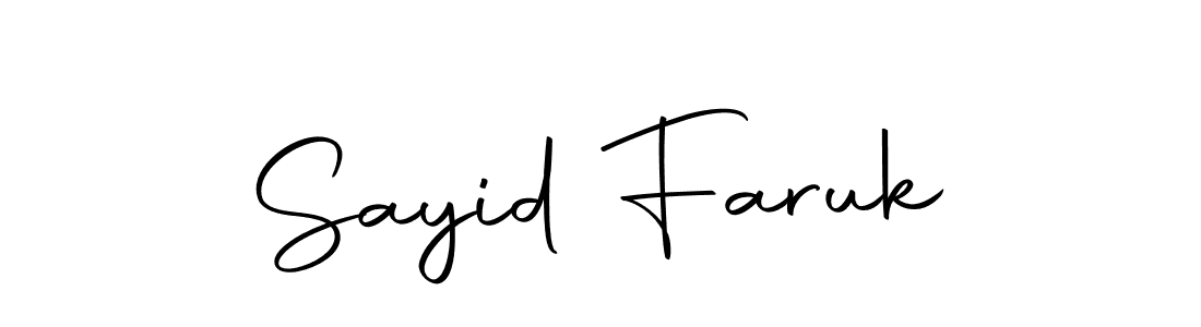 Create a beautiful signature design for name Sayid Faruk. With this signature (Autography-DOLnW) fonts, you can make a handwritten signature for free. Sayid Faruk signature style 10 images and pictures png