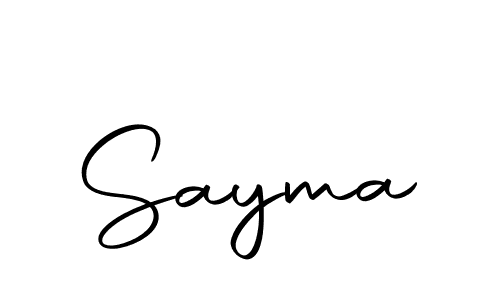 Use a signature maker to create a handwritten signature online. With this signature software, you can design (Autography-DOLnW) your own signature for name Sayma. Sayma signature style 10 images and pictures png