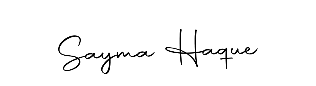 How to make Sayma Haque name signature. Use Autography-DOLnW style for creating short signs online. This is the latest handwritten sign. Sayma Haque signature style 10 images and pictures png