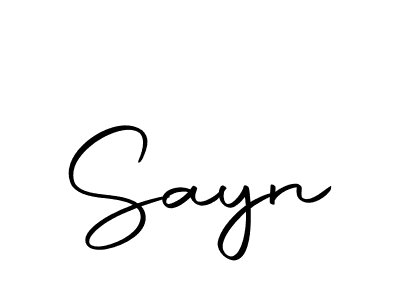 Use a signature maker to create a handwritten signature online. With this signature software, you can design (Autography-DOLnW) your own signature for name Sayn. Sayn signature style 10 images and pictures png