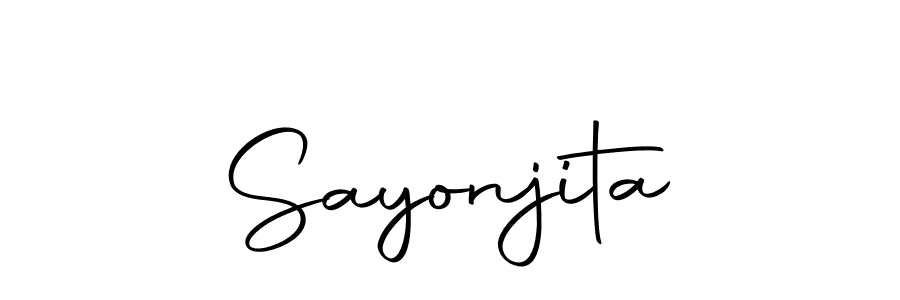 Design your own signature with our free online signature maker. With this signature software, you can create a handwritten (Autography-DOLnW) signature for name Sayonjita. Sayonjita signature style 10 images and pictures png
