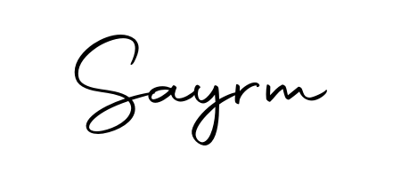 Create your official email sign-off with Sayrm name in Autography-DOLnW style. Crisp, clean, and perfectly legible across all screens. Sayrm signature style 10 images and pictures png