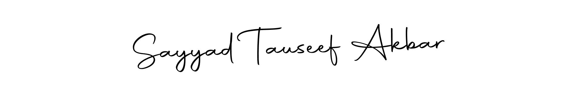 Create a beautiful signature design for name Sayyad Tauseef Akbar. With this signature (Autography-DOLnW) fonts, you can make a handwritten signature for free. Sayyad Tauseef Akbar signature style 10 images and pictures png