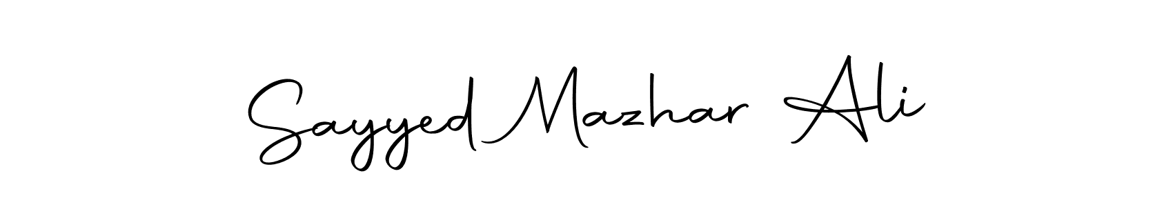 Create a beautiful signature design for name Sayyed Mazhar Ali. With this signature (Autography-DOLnW) fonts, you can make a handwritten signature for free. Sayyed Mazhar Ali signature style 10 images and pictures png